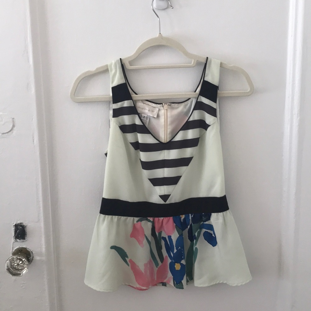 Floral sleeveless silk top